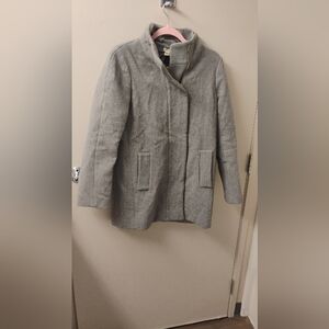 J. Crew Women's Gray Wool Blend Zip City Coat Sz 4
